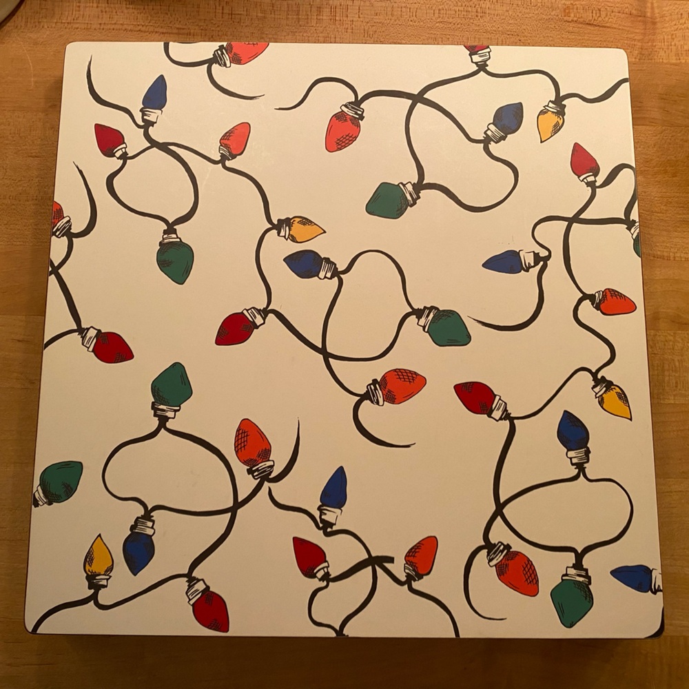 NWT (Set of 8) Pottery Barn Holiday String Lights Cork Placemats
